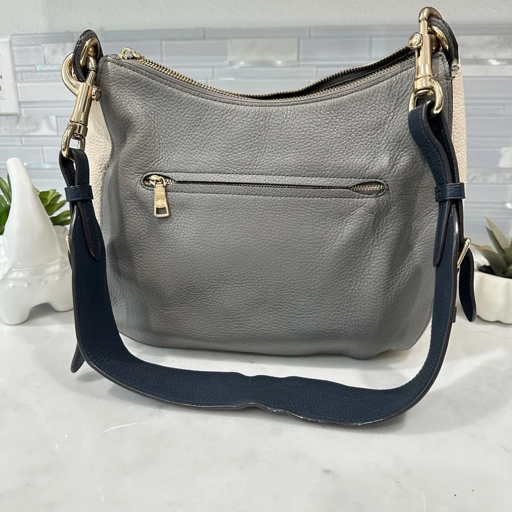 💋Coach F76697 Jes Colorblock Hobo Heather Gray/Black Pebbled Leather Bag - Picture 4 of 12